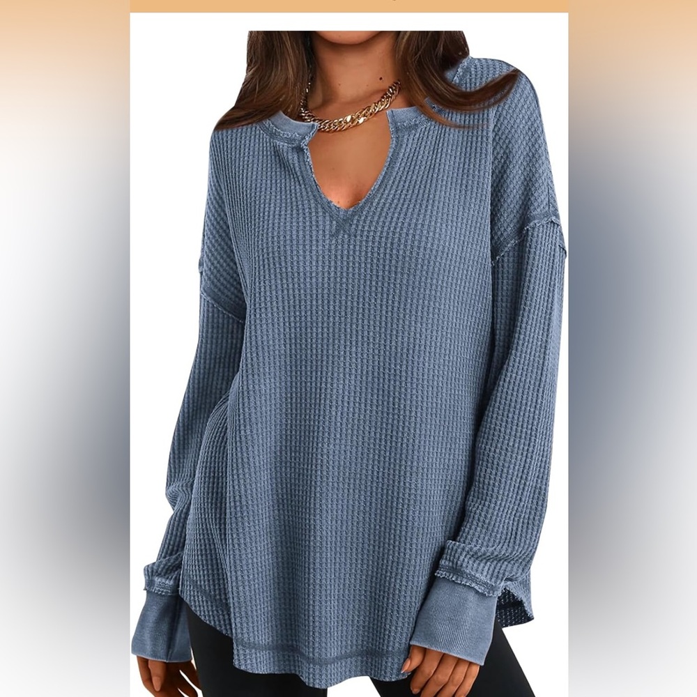 Prettygarden women’s waffle relaxed fit top